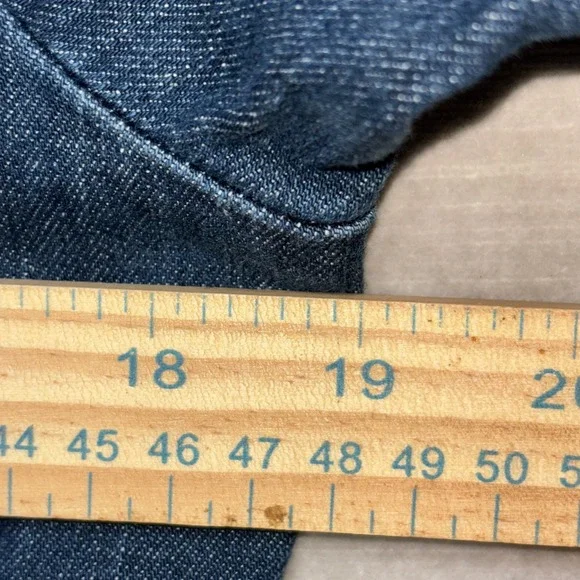 Coldwater Creek Womens‎ Denim Jean Jacket 8 Blue Fade Button Front Stretch Retro - Picture 7 of 9